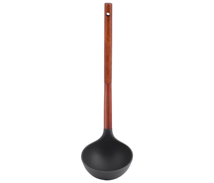 Royalford RF8946 Nylon Soup Ladle with Wooden Handle - Brown & Black - Zoom Image 2