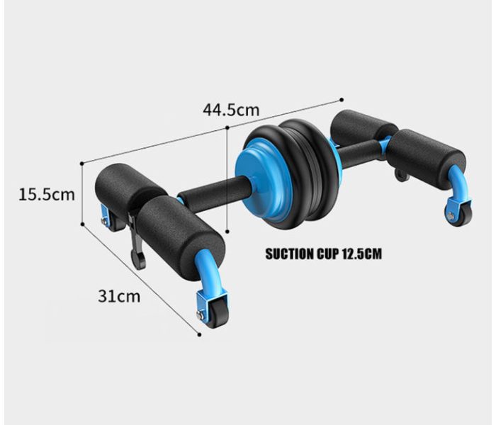 Multifunctional Abdominal Muscle Wheel Push-up Stand Fitness Equipment- Blue - Zoom Image 2