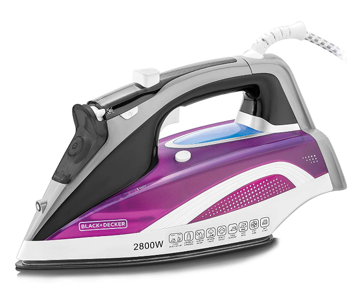 Black and Decker X2250-B5 2800W Digital Steam Iron - White and Purple - Zoom Image 1