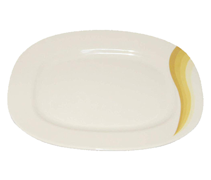 Royalford RF8051 14-inch Super Rays Oval Plate - Ivory & Yellow - Zoom Image 3