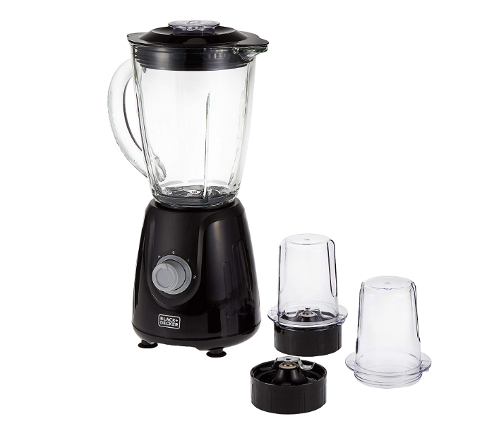 Black and Decker BX440G-B5 400W Blender with Glass Jar and 2 Grinding Mill - Black - Zoom Image 1