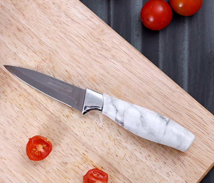 Royalford RF9535 3.5-inch Marble Designed Paring Knife - White & Grey - Zoom Image 3