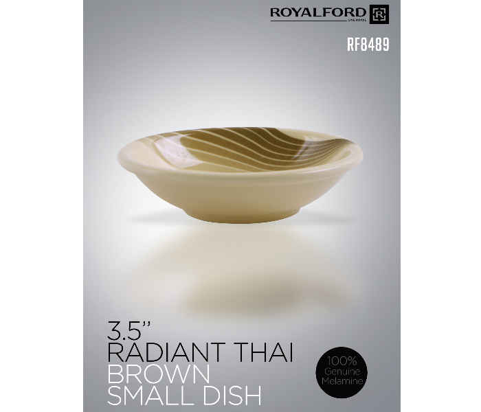 Royalford RF8489 3.5-inch Melamine Ware Radiant Thai Dish Bowl - Brown - Zoom Image 2