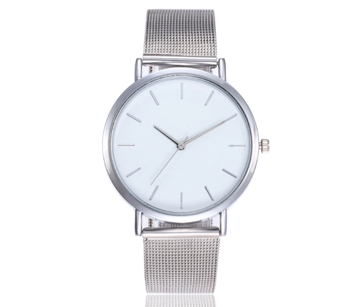 Elegant Loop Stainless Steel Unisex Wrist Watch - Silver - Zoom Image