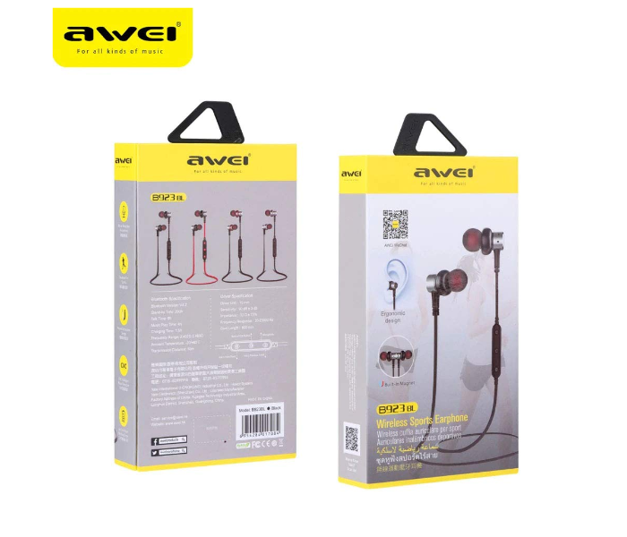 Awei B923BL Wireless Sports Earphone With Magnet - Black - Zoom Image 4