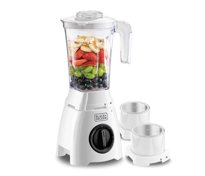 Black and Decker BL410-B5 Anti Slip Turbo Function Mixer Blender - White - Zoom Image 1