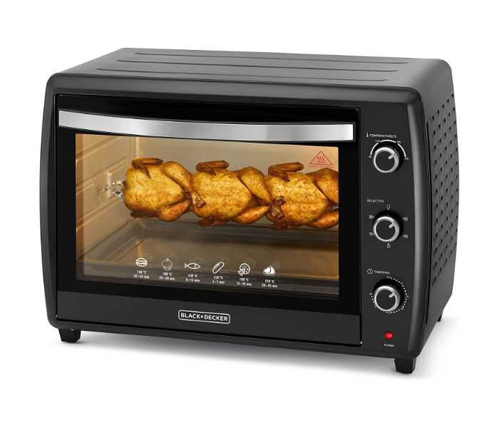 Black and Decker TRO70RDG-B5 70 Litre Toaster Oven with Double Glass and Rotisserie - Black - Zoom Image 4