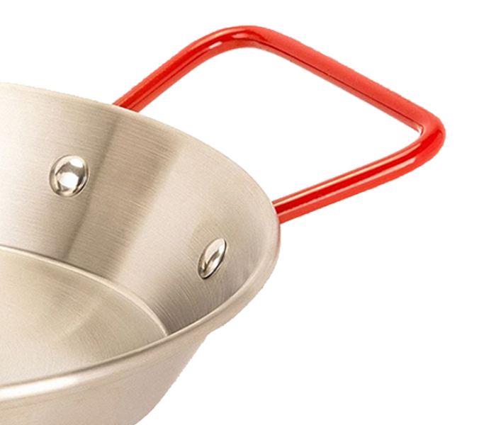 Royalford RFU9099 20cm Stainless Steel Paella Pan - Silver & Red - Zoom Image 3