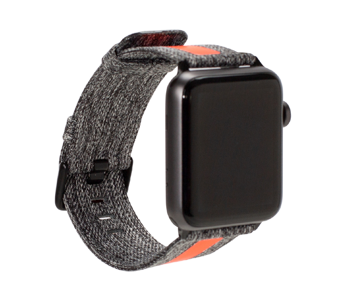 Promate GLOW-42ML 42mm Canvas Watch Band for Apple Watch - Grey and Orange - Zoom Image 2