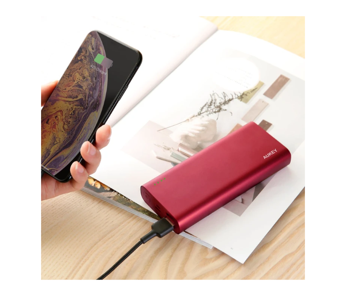 Aukey 20000mAh Alum. USB-C Powerbank with Quick Charge 3.0 - Red - Zoom Image 2