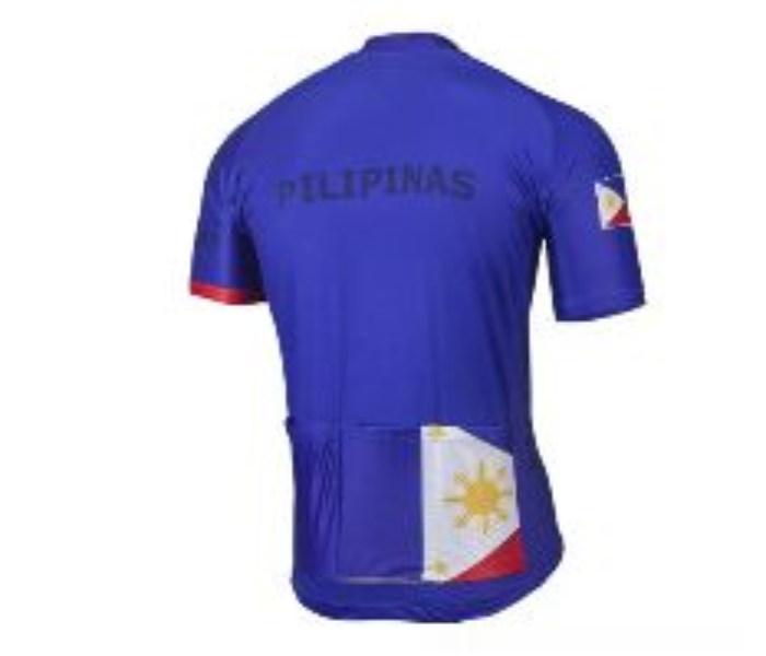 Full Zip Coolmax Polyester Cycling Jersey Philippine Flag Design Small For Men - Blue - Zoom Image 2