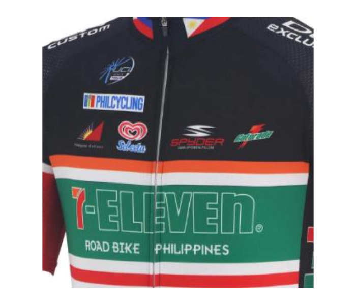 Mens Cycling Medium Jersey Set Full Zip Coolmax Polyester 9D Pad 711 Design - Black and Green - Zoom Image 3