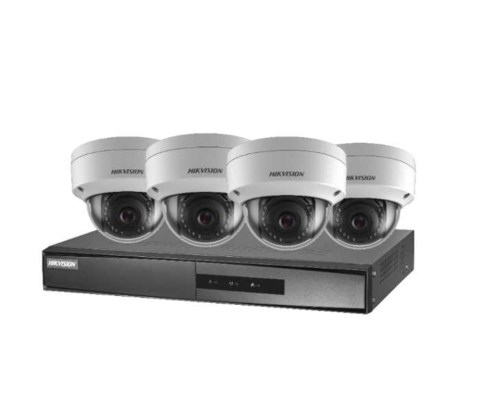 Hikvision NK42E1H 2MP Dome PoE Kit Network Cameras - White and Black - Zoom Image