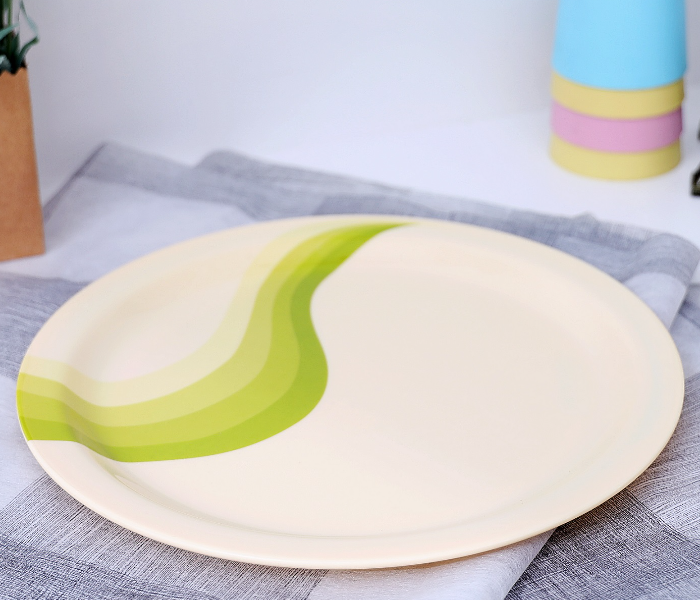 Royalford RF8078 11-inch Melamine Ware Super Rays Dinner Plate - Ivory & Pista Green - Zoom Image 2