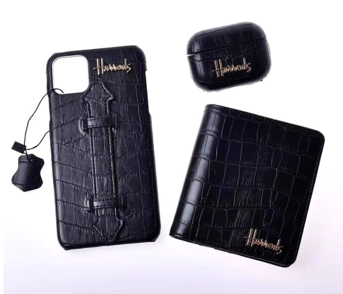 Harrods H5001 3 in 1 Leather Case Set For iPhone 11 Pro - Black - Zoom Image