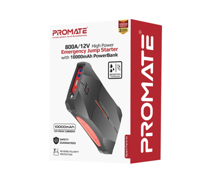 Promate Sparktank-10 10000mAh Car Jump Starter Power Bank - Red and Black - Zoom Image 5