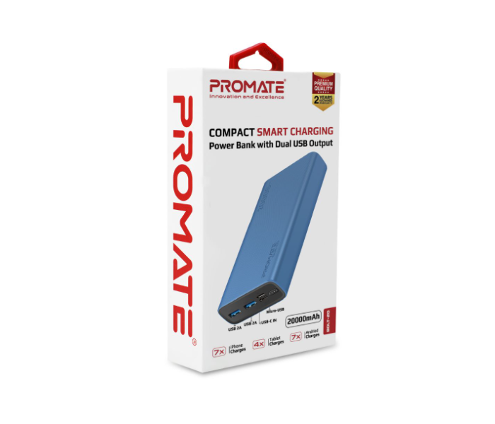 Promate BOLT-20 20000mAh Power Bank - Blue - Zoom Image 6