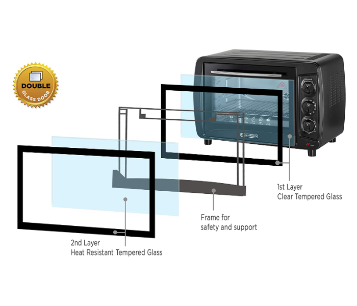 Black and Decker TRO35RDG-B5 1500W Countertop Toaster Oven - Black - Zoom Image 5