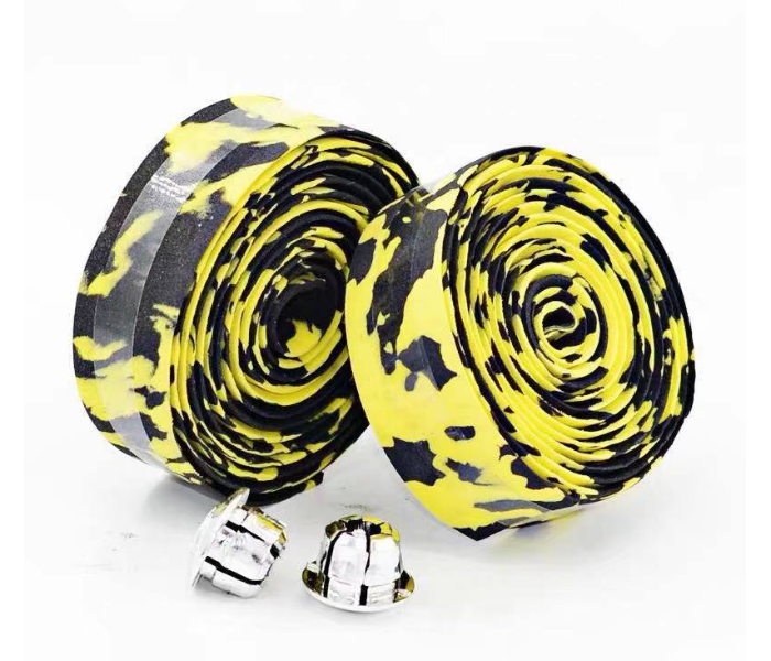 Road Bike 1 Pair Non Slip Handlebar Tape - Yellow and Black - Zoom Image