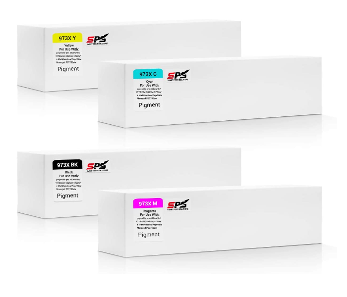 SPS Ink Cartridge 973 xl 973xl Set of 4 Pack Ink Cartridge for HP PageWide - Black,Cyan,Yellow and Magenta - Zoom Image