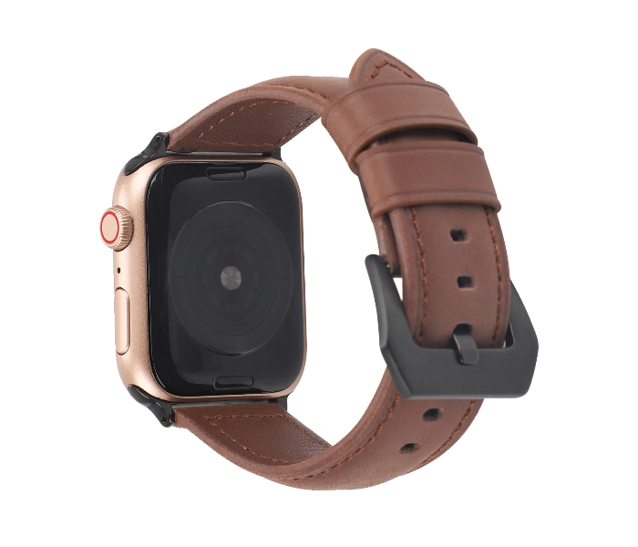 Promate Stitch-42ML 42mm Leather Watch Strap for Apple Watch Series - Brown - Zoom Image 3