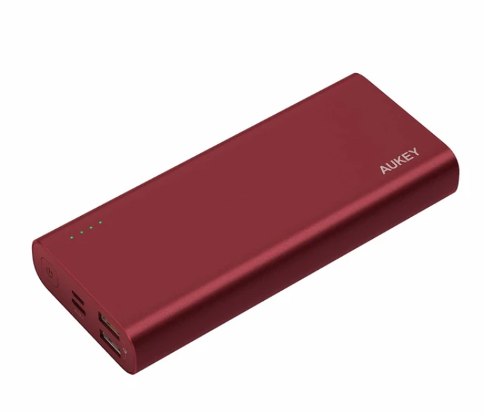 Aukey 20000mAh Alum. USB-C Powerbank with Quick Charge 3.0 - Red - Zoom Image 1