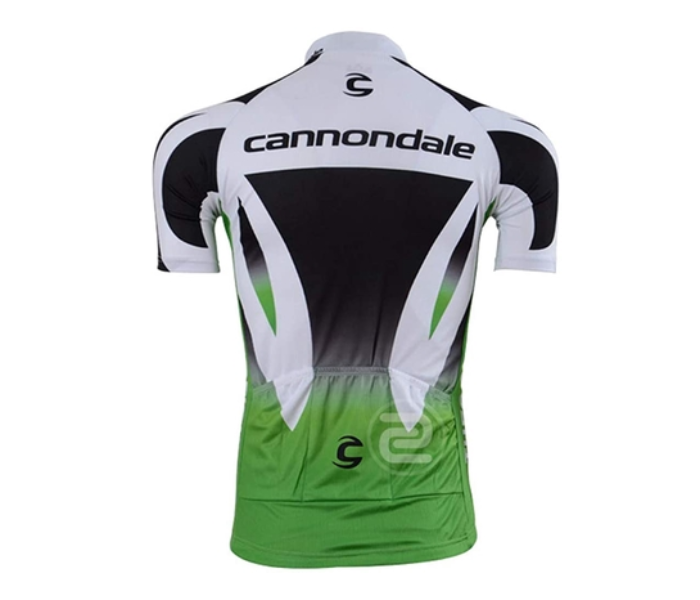 Cycling XXL Jersey Full Zip Coolmax Polyester Cannondale Green Design - Black and White - Zoom Image 2