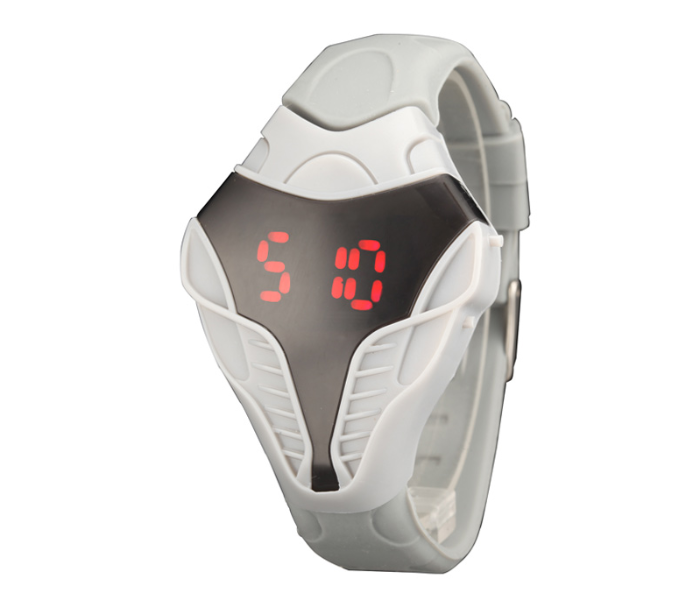 DGO Cobra Shape LED Silicone Band Wrist Watch - Grey - Zoom Image