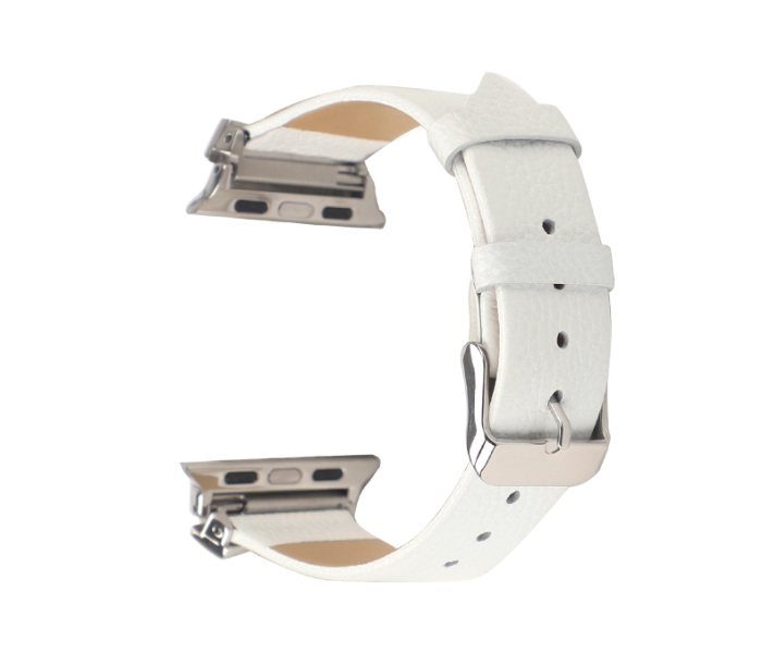 Promate SCEPTER-38ML 38mm Leather Watch Strap for Apple Watch Series - White - Zoom Image 1