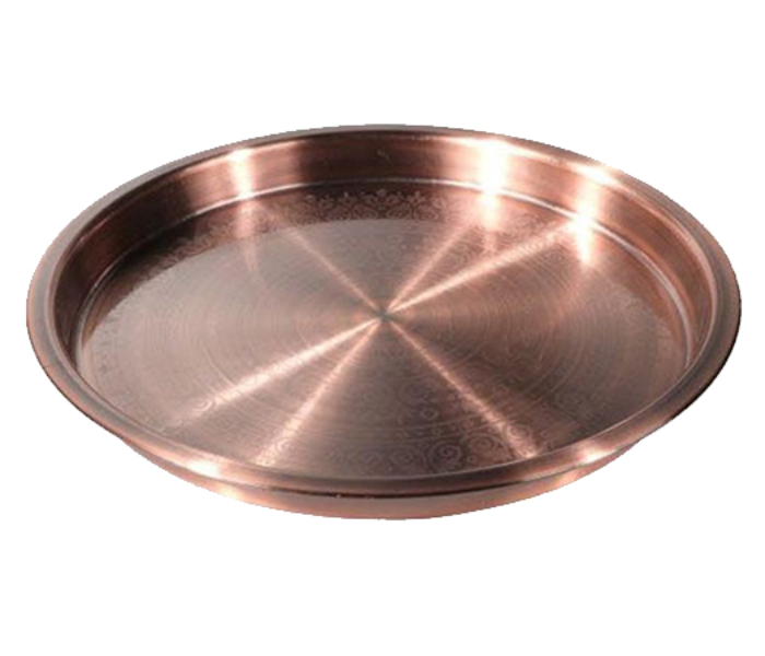 Royalford RF9568 40cm Copper Plated Round Tray - Brown - Zoom Image 4