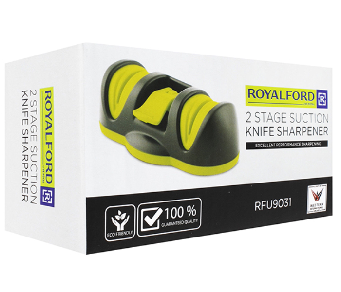 Royalford RFU9031 2 Stage Suction Knife Sharpener - Grey & Green - Zoom Image 8