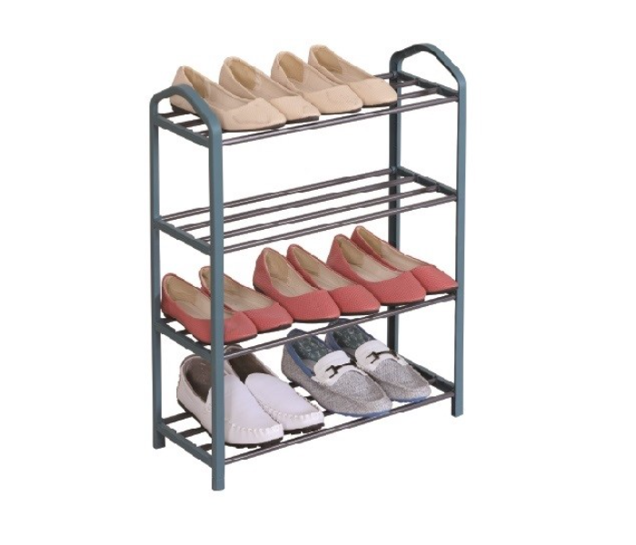 SH486 4 Layer Shoe Rack - Grey and Black - Zoom Image