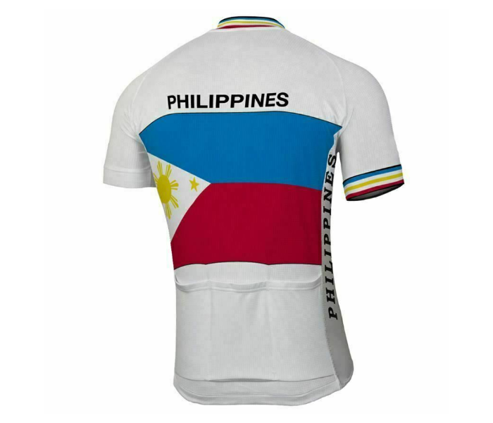 Cycling XXL Jersey Full Zip Coolmax Polyester Philippines Retro Design - White - Zoom Image 2