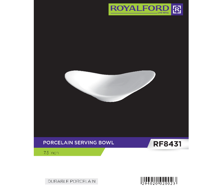 Royalford RF8431 7.5-inch Porcelain Serving Bowl - White - Zoom Image 4