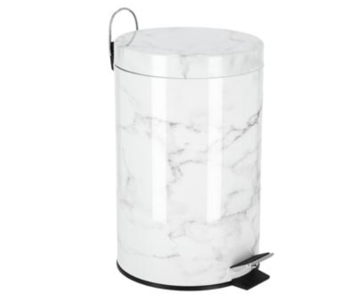 Royalford RF9582 7 Litre Marble Design Dust Bin - White & Grey - Zoom Image 4