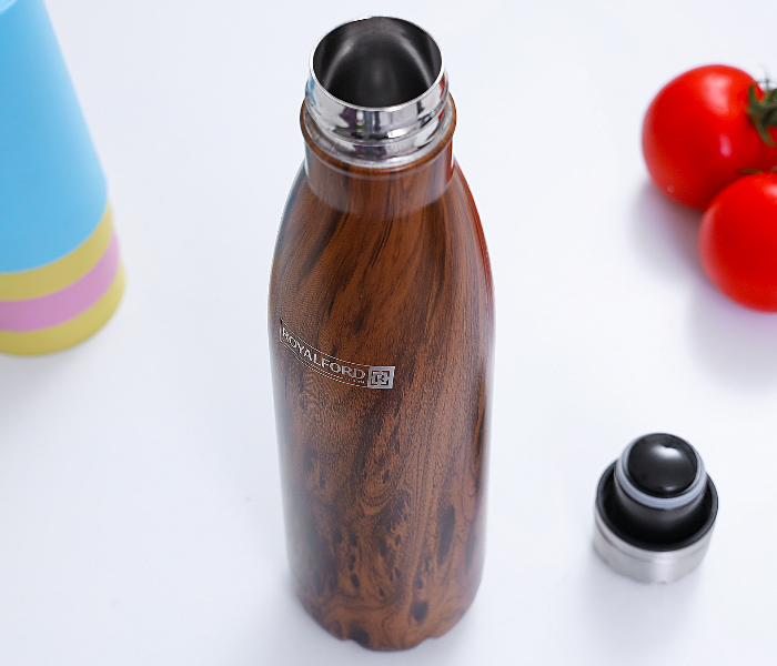 Royalford RF9475 500ml Stainless Steel Marble Design Vacuum Bottle - Brown - Zoom Image 3