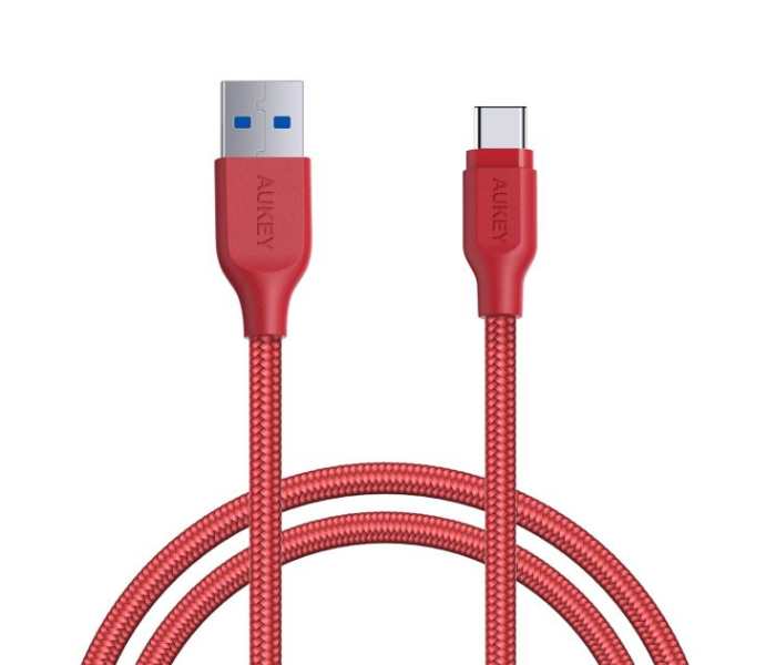 Aukey 1.2 Meter Aluminum Head USB Type C Braided Cable - Red - Zoom Image 2