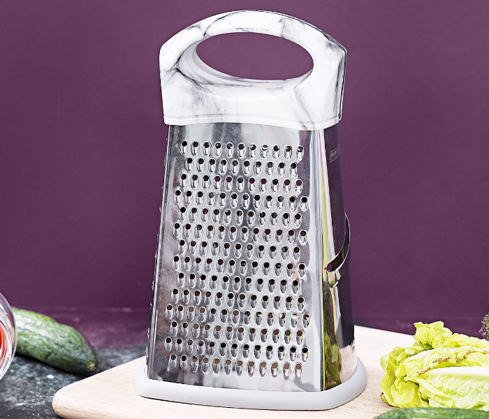 Royalford RF9549 8cm Stainless Steel Marble Designed 4 Side Grater - White & Grey - Zoom Image 3