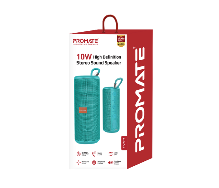 Promate Pylon 10W Portable Wireless Speaker - Turquoise - Zoom Image 8