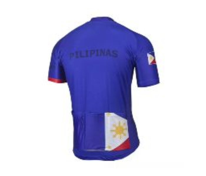 Full Zip Coolmax Polyester Cycling Jersey Philippine Flag Design Extra Large For Men - Blue - Zoom Image 2