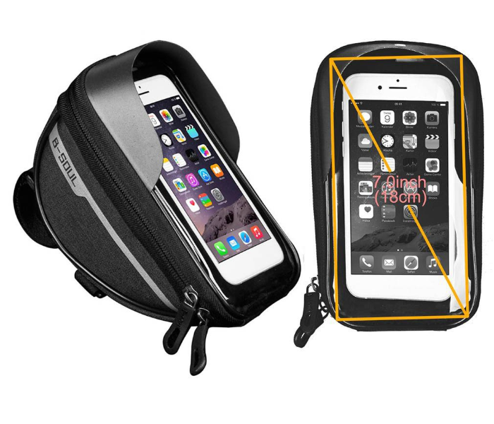 Cycling Waterproof Bag Touchscreen Mobile Holder - Black - Zoom Image 2