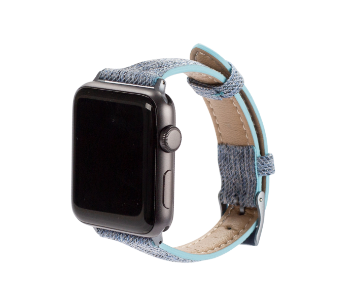 Promate TARTAN-38ML 38mm Canvas Watch Strap for Apple Watch Series - Blue - Zoom Image 2