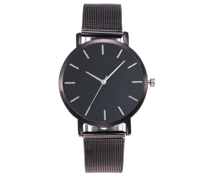 Elegant Loop Stainless Steel Unisex Wrist Watch - Black - Zoom Image