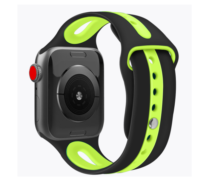 Promate HIPSTER-38SM 38mm Silicone Watch Strap for Apple Watch Series - Black and Green - Zoom Image 3