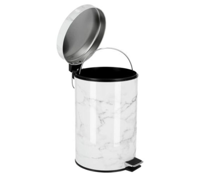 Royalford RF9581 5 Litre Marble Design Dust Bin - White & Grey - Zoom Image 6