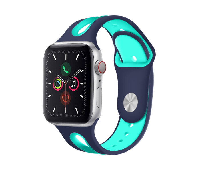 Promate HIPSTER-38ML 38mm Silicone Watch Strap for Apple Watch Series - Blue and Turquoise - Zoom Image 2