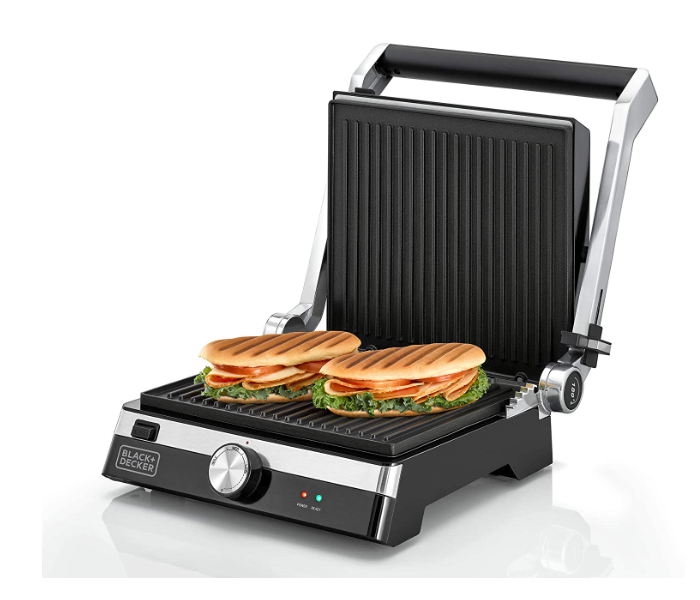 Black and Decker CG2000-B5 2000W Family Health Grill and Contact Grill - Black and Silver - Zoom Image 4