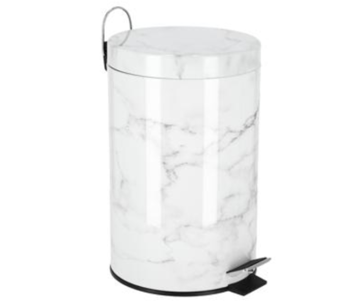 Royalford RF9581 5 Litre Marble Design Dust Bin - White & Grey - Zoom Image 5