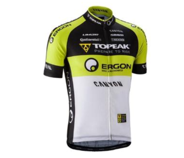 Cycling XXL Jersey Full Zip Coolmax Polyester Team Topeak Ergon Design - White and Black - Zoom Image 1