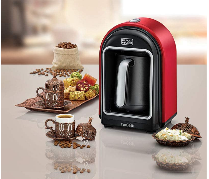 Black and Decker TCM700-B5 735W Turkish Coffee Maker with OptiSense - Black and Red - Zoom Image 4